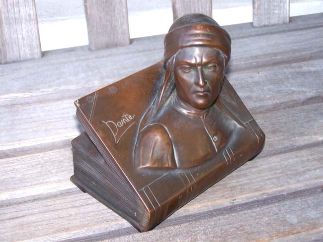 A Nice pair of Antique Bronzed Bookends depicting 'Dante' and 'Beatrice' circa 1920 — image 2